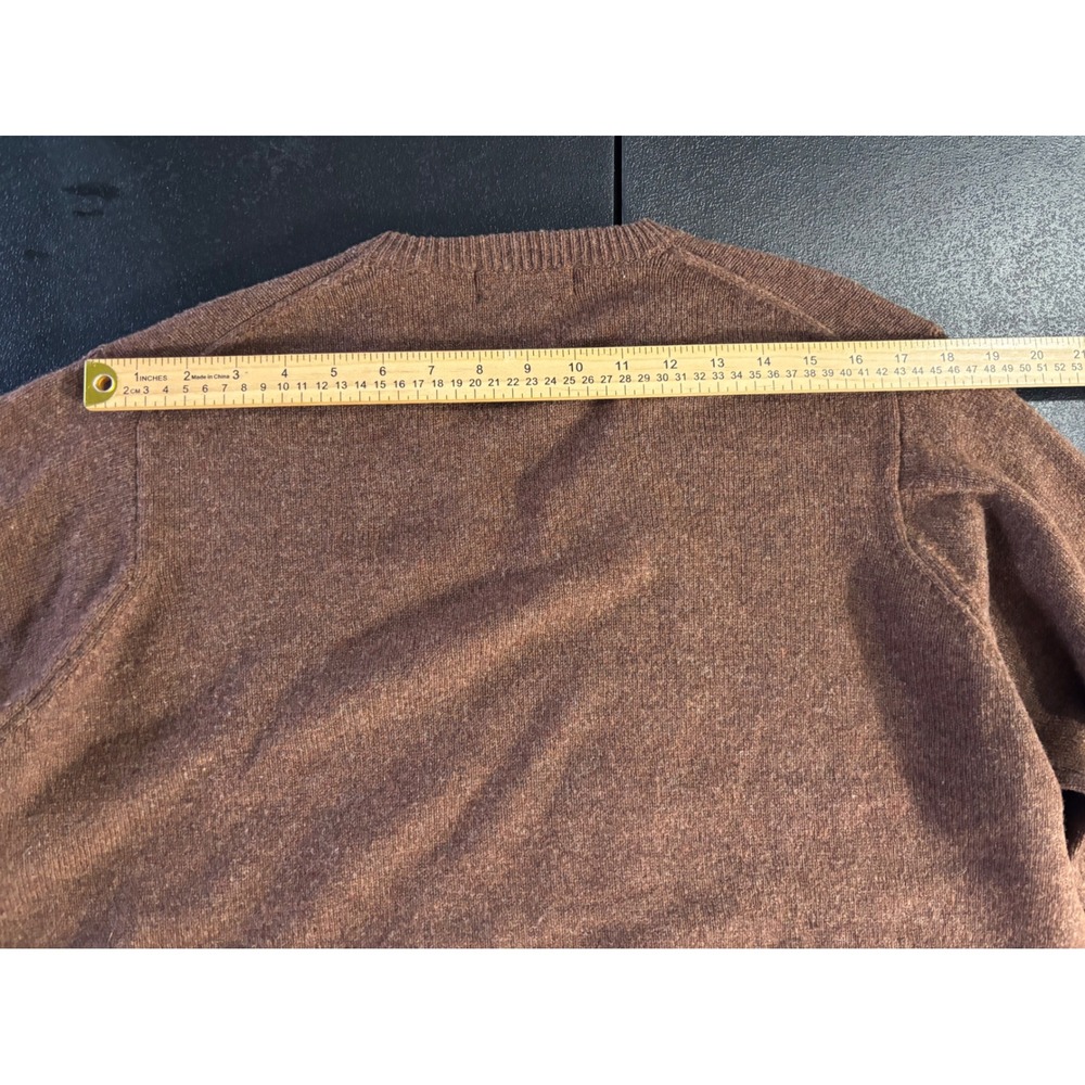 P.G. Field Mens V-Neck Sweater Brown Marl Knit Pullover Size Medium - Picture 5 of 6